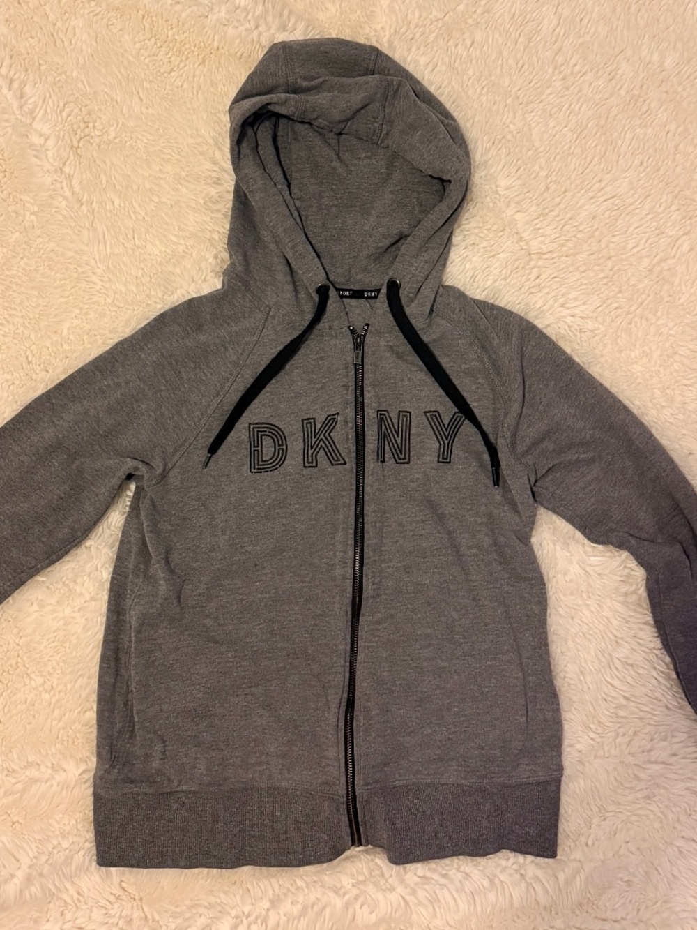 DKNY Sport Full Zip Hoodie Heather Gray XS